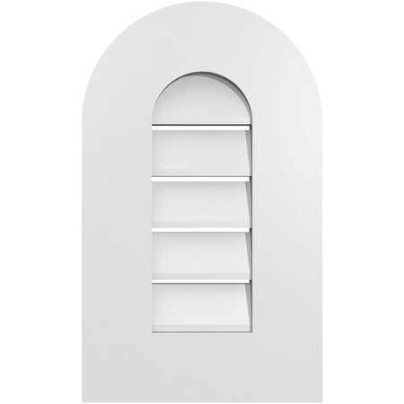 Ekena Millwork Round Top Surface Mount PVC Gable Vent: Functional, w/ 3-1/2"W x 1"P Standard Frame, 12"W x 20"H GVPRT12X2001SF